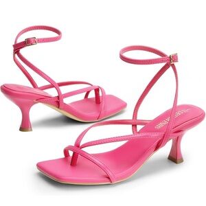 Pink Strappy Heeled Sandals